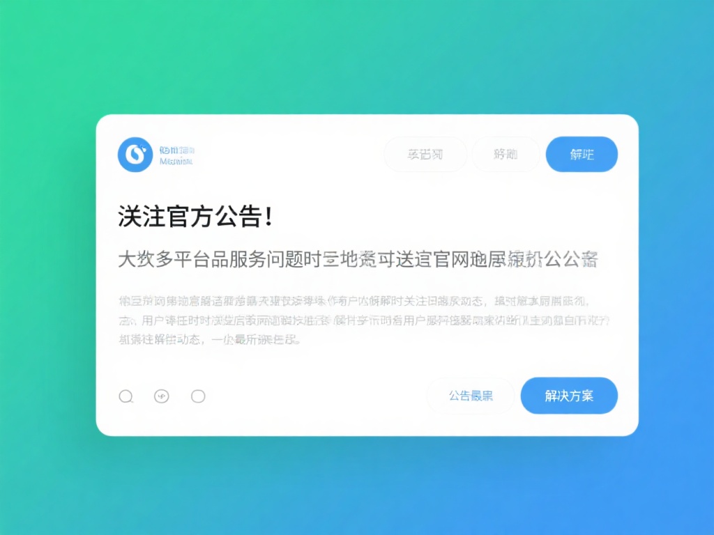 关注官方公告：大多数平台在服务出现问题时会通过官网